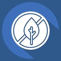 Icon No Tabacco. related to Vape symbol. long shadow style. design editable vector