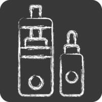 Icon Vape and Liquid. related to Vape symbol. chalk Style. design editable vector