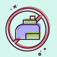 Icon No Vaping. related to Vape symbol. MBE style. design editable vector