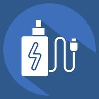 Icon Charging. related to Vape symbol. long shadow style. design editable vector