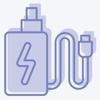 Icon Charging. related to Vape symbol. two tone style. design editable vector