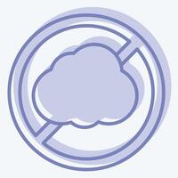 Icon No Smoke. related to Vape symbol. two tone style. design editable vector