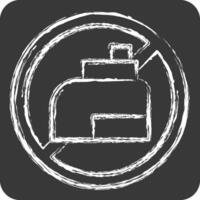 Icon No Vaping. related to Vape symbol. chalk Style. design editable vector