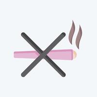 Icon Ban Smoking. related to Smoking symbol. flat style. design editable vector