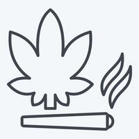 Icon Cannabis. related to Smoking symbol. line style. design editable vector