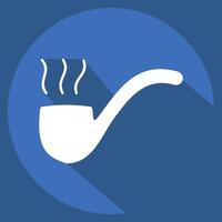 Icon Smoking Pipe. related to Retirement symbol. long shadow style. design editable vector