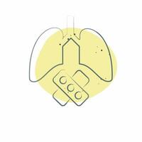 Icon Damaged Lungs. related to Smoking symbol. Color Spot Style. design editable vector