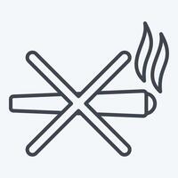 Icon Ban Smoking. related to Smoking symbol. line style. design editable vector