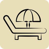 Icon Sun Bad. related to Retirement symbol. hand drawn style. design editable vector