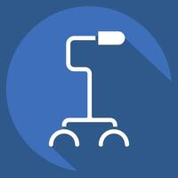 Icon Stick. related to Retirement symbol. long shadow style. design editable vector