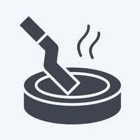 Icon Ashtray. related to Smoking symbol. glyph style. design editable vector