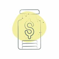 Icon Saving. related to Retirement symbol. Color Spot Style. design editable vector