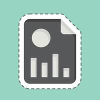Sticker line cut Financial Report. related to Retirement symbol. design editable vector