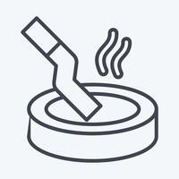 Icon Ashtray. related to Smoking symbol. line style. design editable vector
