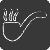 Icon Smoking Pipe. related to Retirement symbol. chalk Style. design editable vector
