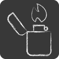 Icon Lighter. related to Smoking symbol. chalk Style. design editable vector