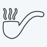 Icon Smoking Pipe. related to Retirement symbol. line style. design editable vector