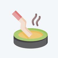 Icon Ashtray. related to Smoking symbol. flat style. design editable vector