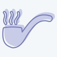Icon Smoking Pipe. related to Retirement symbol. two tone style. design editable vector