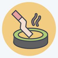 Icon Ashtray. related to Smoking symbol. color mate style. design editable vector