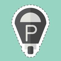 Sticker line cut Parking Meter. related to Parking symbol. design editable vector