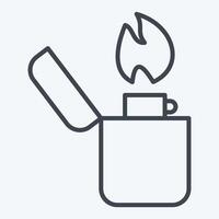 Icon Lighter. related to Smoking symbol. line style. design editable vector