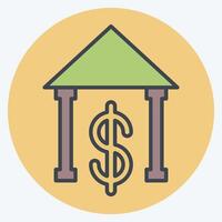 Icon Bank. related to Savings symbol. color mate style. design editable vector
