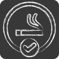 Icon Smoking Area. related to Smoking symbol. chalk Style. design editable vector