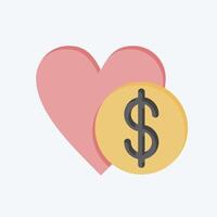 Icon Charity Donation. related to Savings symbol. flat style. design editable vector
