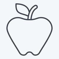 Icon Apple. related to Kindergarten symbol. line style. design editable vector