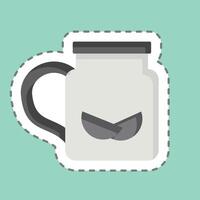 Sticker line cut Ice Cream. related to Summer symbol. design editable vector