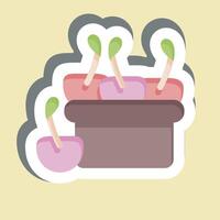 Sticker Cherries. related to Summer symbol. design editable vector