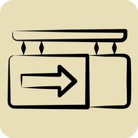 Icon Exit. related to Parking symbol. hand drawn style. design editable vector