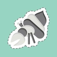 Sticker line cut Crab. related to Summer symbol. design editable vector