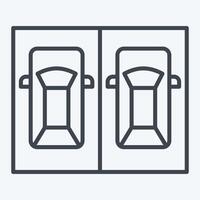 Icon Parking Area. related to Parking symbol. line style. design editable vector