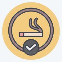 Icon Smoking Area. related to Smoking symbol. color mate style. design editable vector