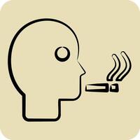 Icon Man Smoking. related to Smoking symbol. hand drawn style. design editable vector