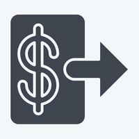 Icon Withdraw Money. related to Savings symbol. glyph style. design editable vector
