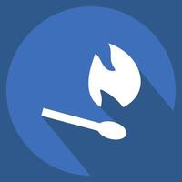 Icon Match. related to Smoking symbol. long shadow style. design editable vector