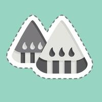 Sticker line cut Watermelon. related to Summer symbol. design editable vector