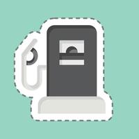 Sticker line cut Petrol. related to Parking symbol. design editable vector