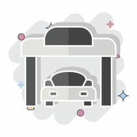 Icon Garage. related to Parking symbol. comic style. design editable vector