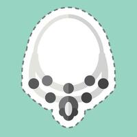 Sticker line cut Necklace. related to Summer symbol. design editable vector