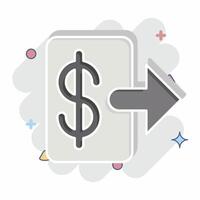 Icon Withdraw Money. related to Savings symbol. comic style. design editable vector