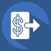 Icon Withdraw Money. related to Savings symbol. long shadow style. design editable vector