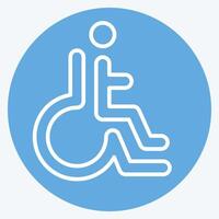 Icon Disabled. related to Parking symbol. blue eyes style. design editable vector