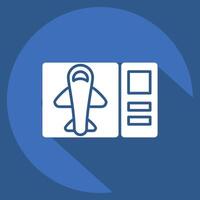 Icon Ticket. related to Travel symbol. long shadow style. design editable vector