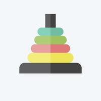 Icon Ring Toss. related to Kindergarten symbol. flat style. design editable vector
