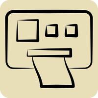 Icon Ticket Machine. related to Parking symbol. hand drawn style. design editable vector