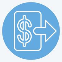 Icon Withdraw Money. related to Savings symbol. blue eyes style. design editable vector